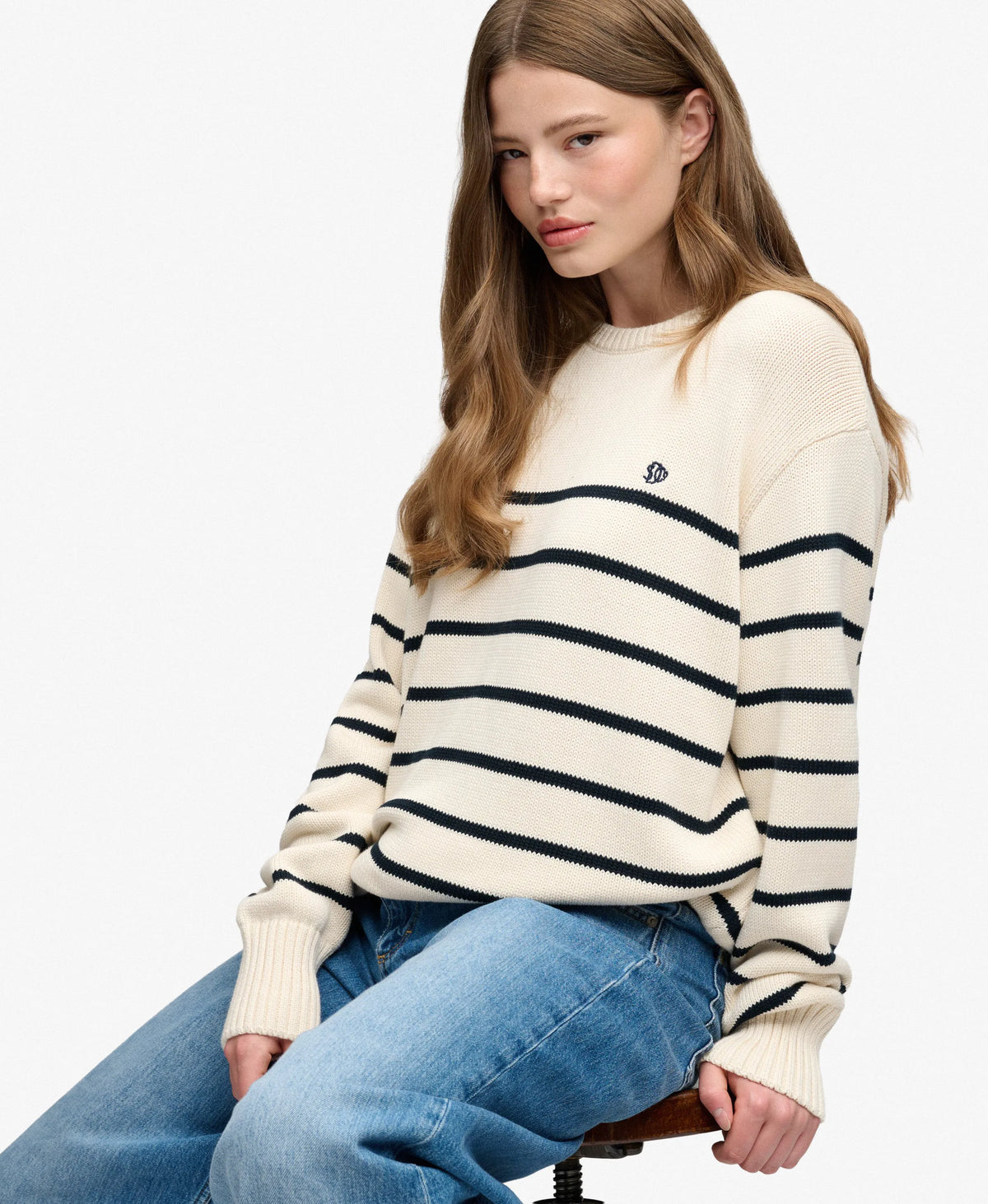 OFF WHITE/NAVY STRIPE