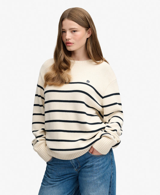OFF WHITE/NAVY STRIPE