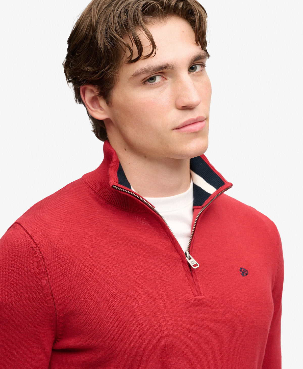 Preppy Essential Cotton Half Zip Jumper