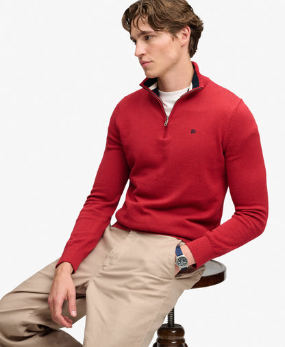 Preppy Essential Cotton Half Zip Jumper