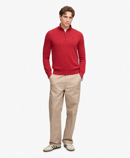 Preppy Essential Cotton Half Zip Jumper
