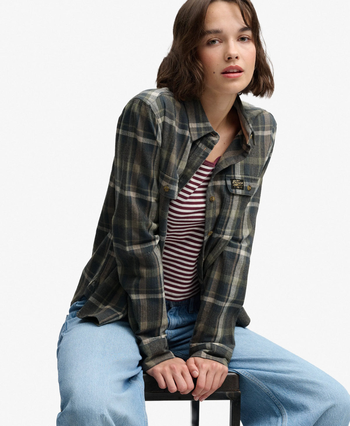 Khaki/Grey Check