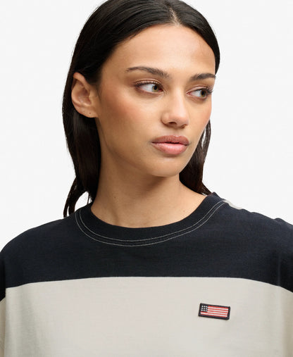 Athletic Essentials Stripe Slouchy Sweatshirt