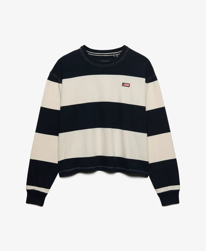 Athletic Essentials Stripe Slouchy Sweatshirt