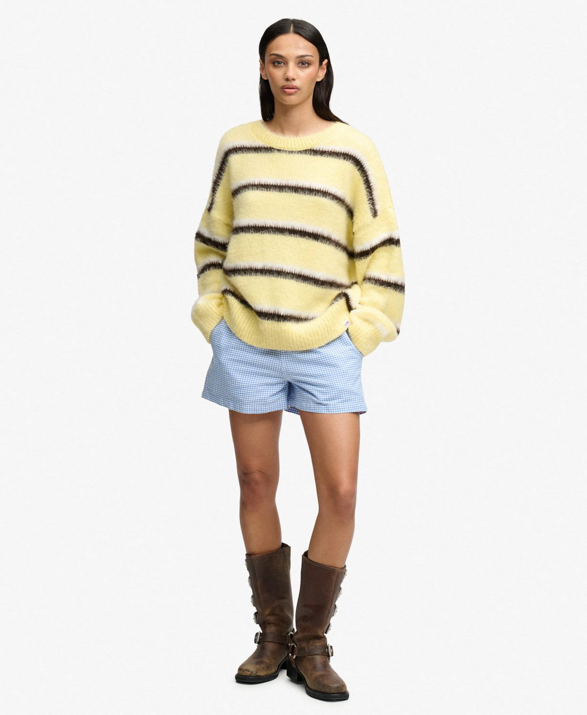 Butter Yellow Brown Stripe