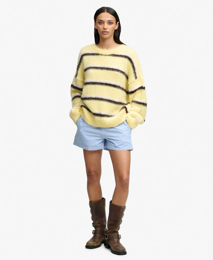 Butter Yellow Brown Stripe