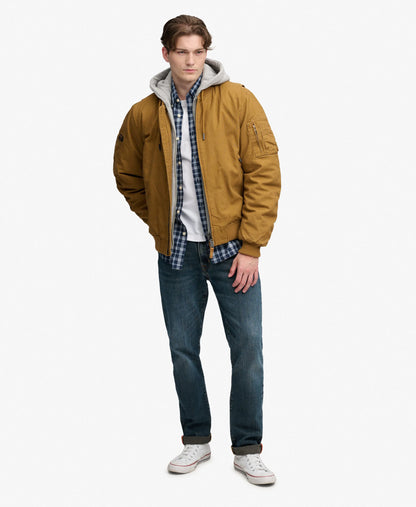 Hooded Canvas MA1 Bomber Jacket