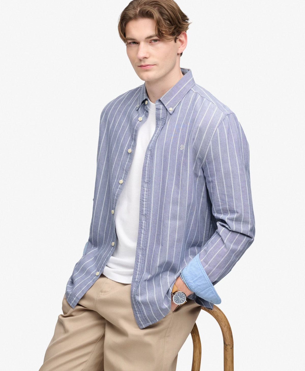 Twin Chalk Indigo Stripe