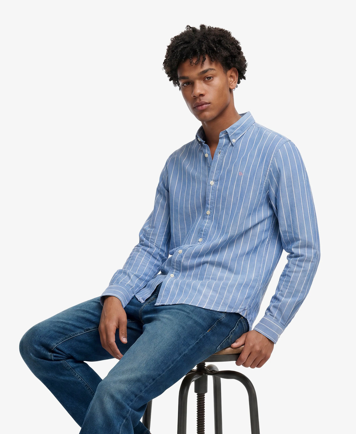Twin Chalk Blue Stripe