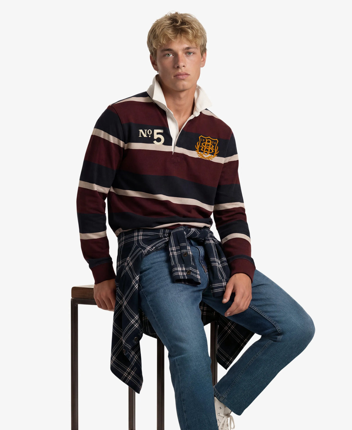 Port/Navy Stripe