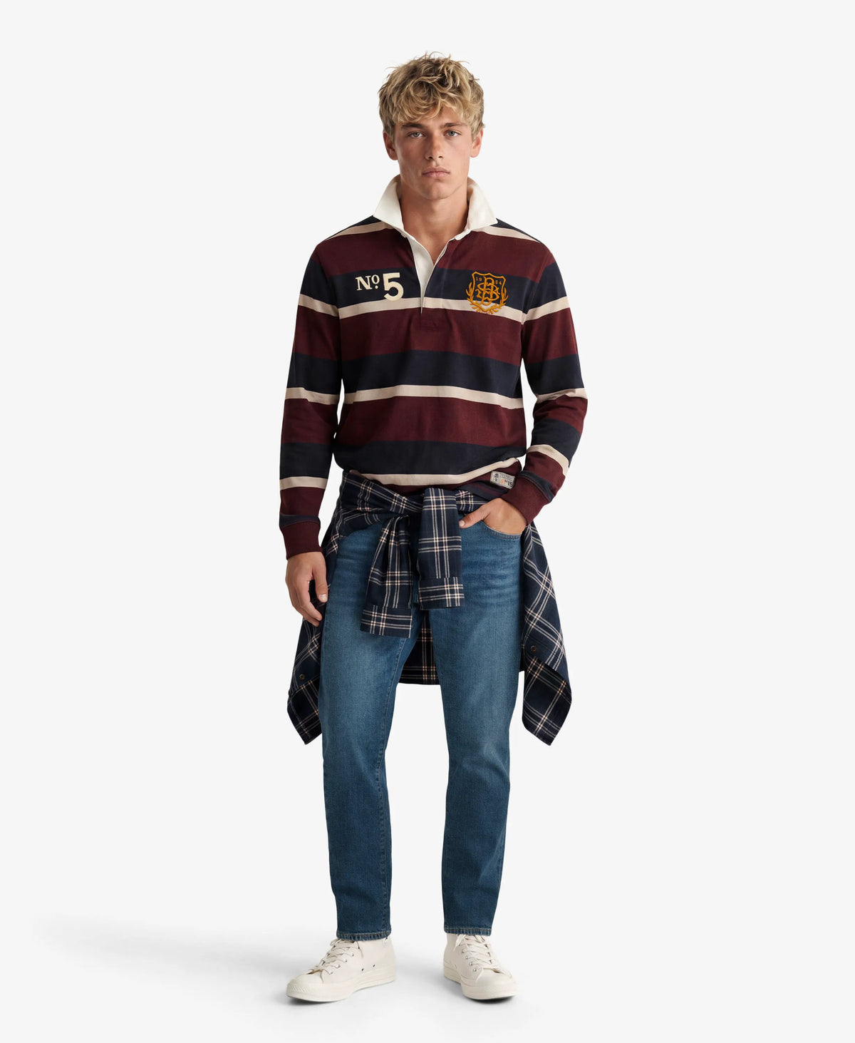 Port/Navy Stripe