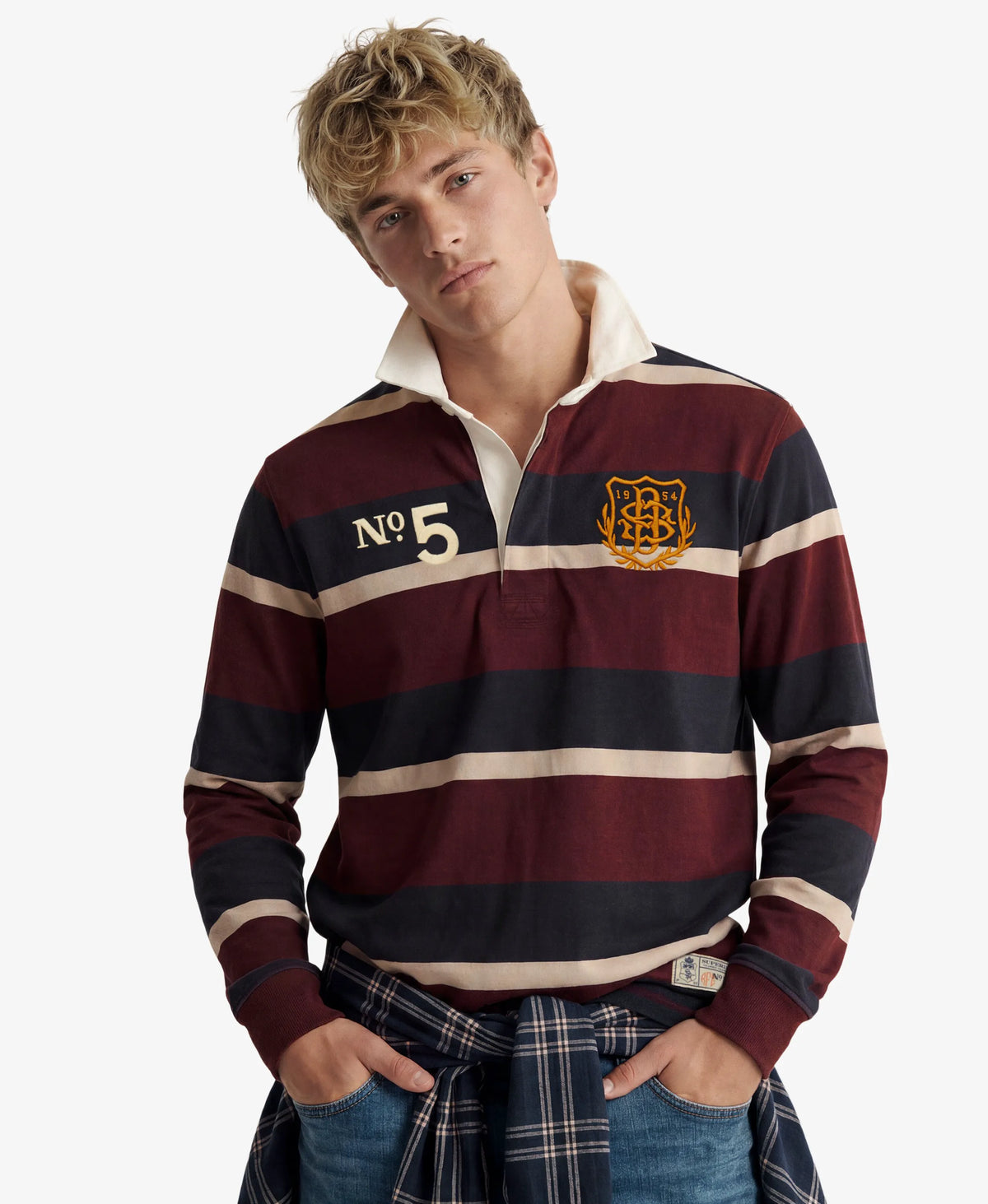 Port/Navy Stripe