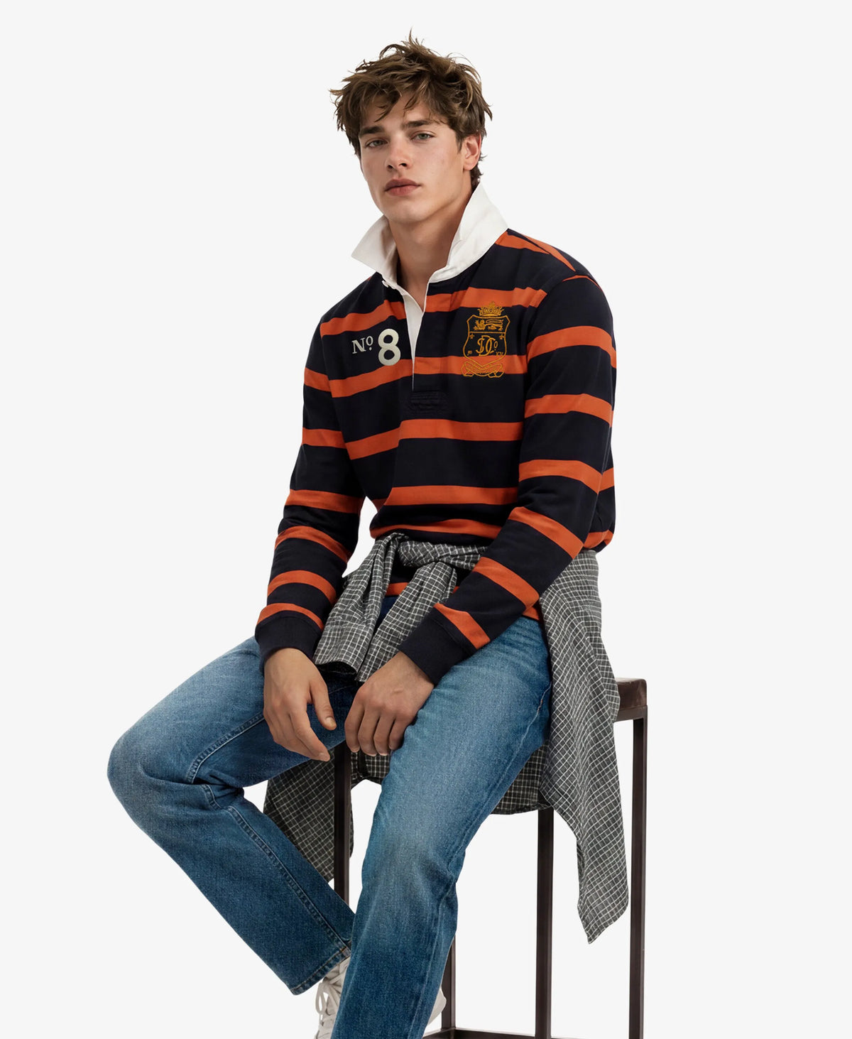 Navy/Orange Stripe