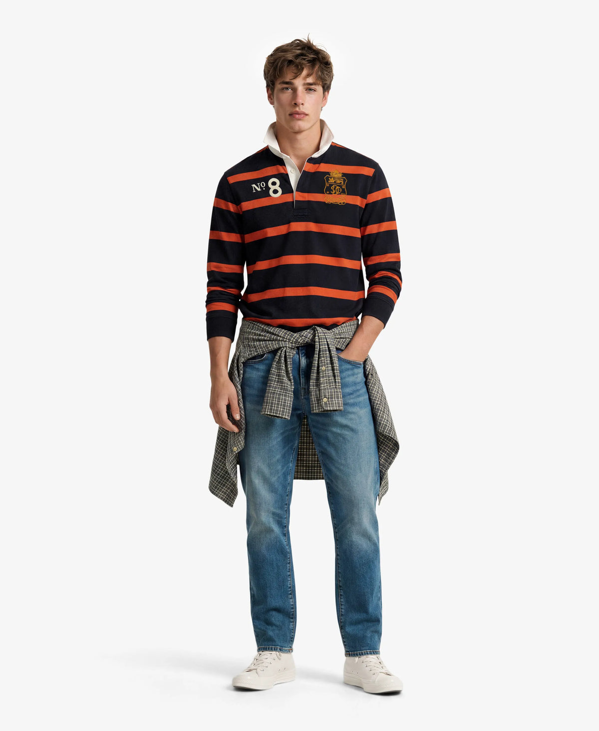 Navy/Orange Stripe