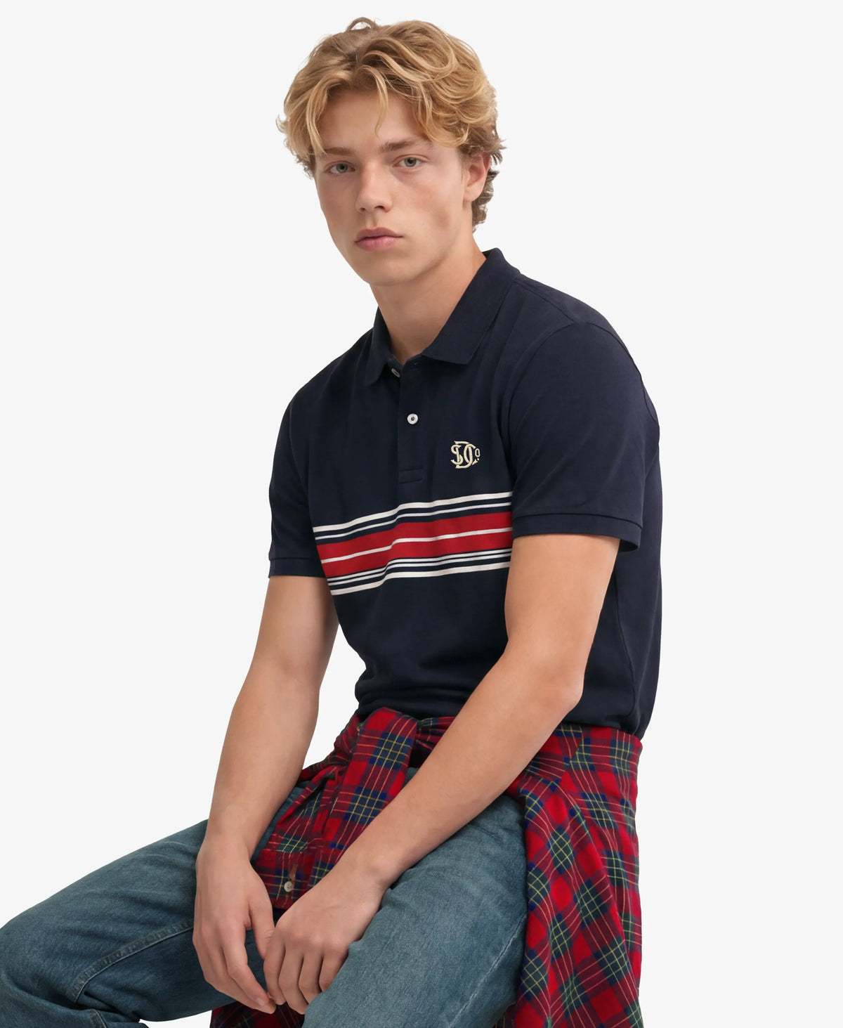 NAVY CHEST BAND STRIPE