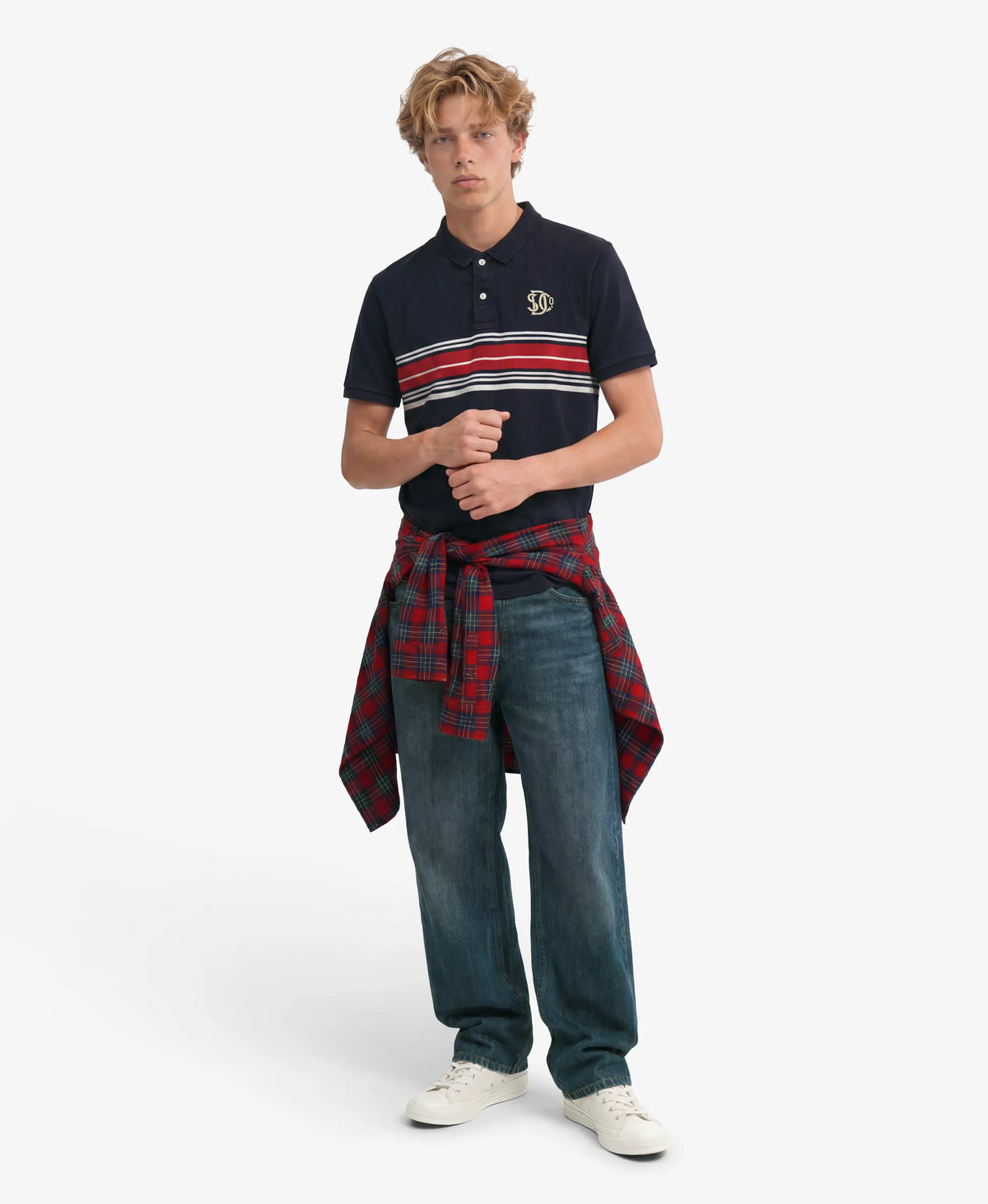NAVY CHEST BAND STRIPE