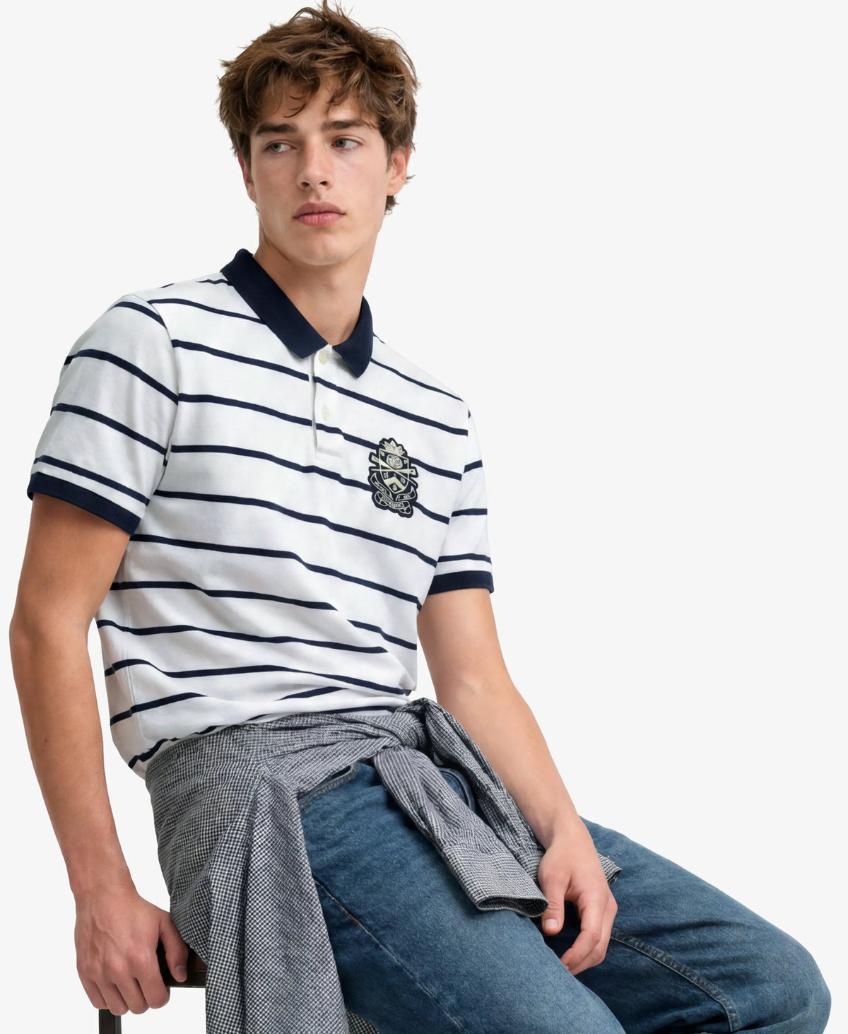Optic/Navy Stripe