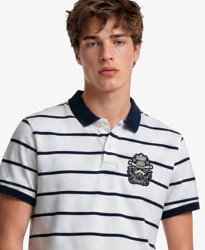 Optic/Navy Stripe