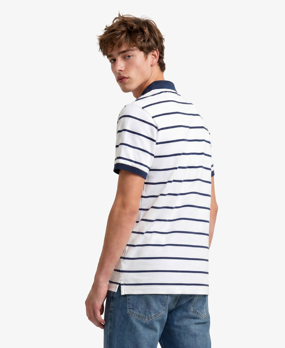 Optic/Navy Stripe