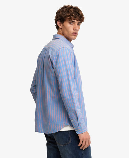 French Blue Stripe/Coral