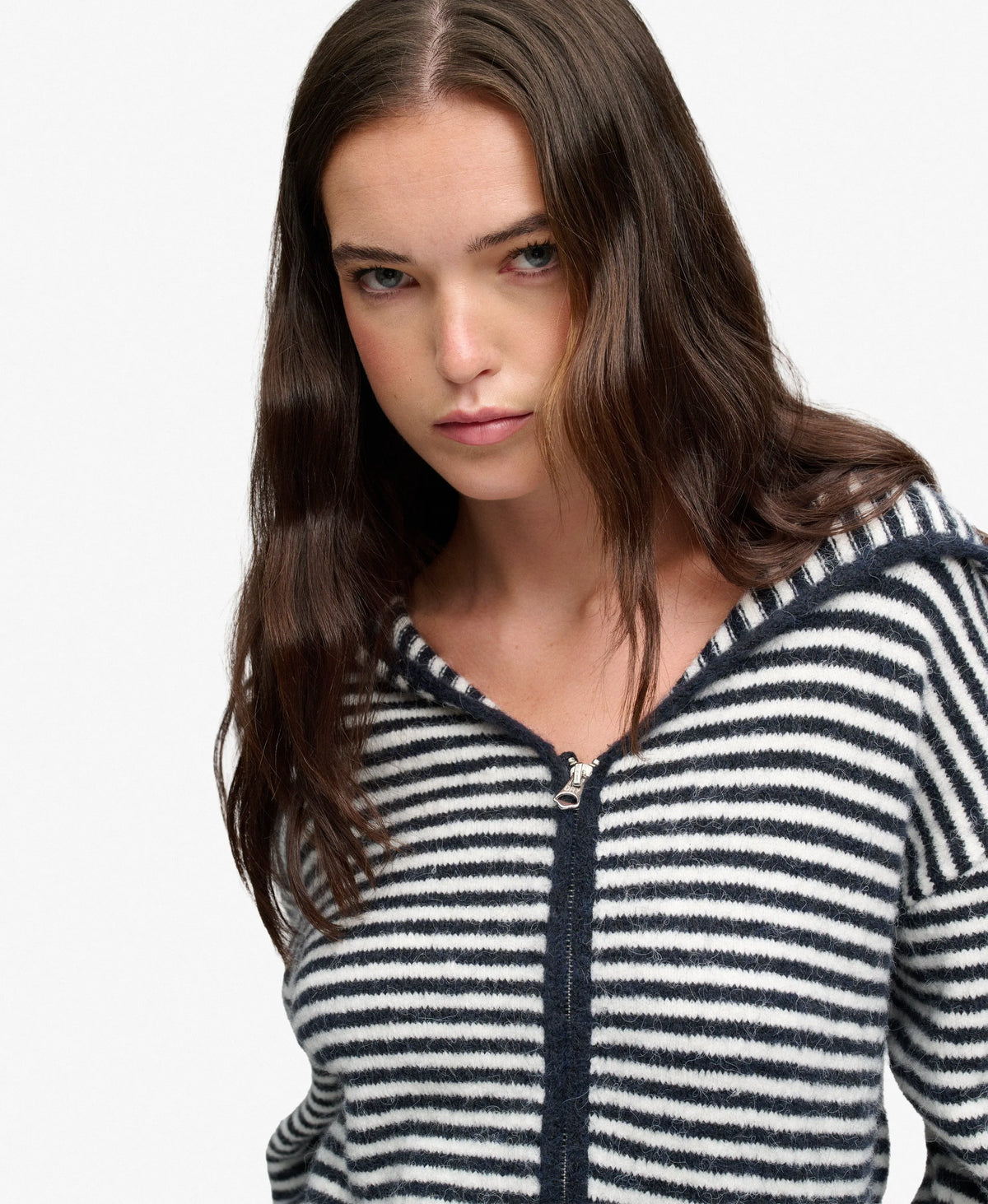 Navy/Off White Stripe
