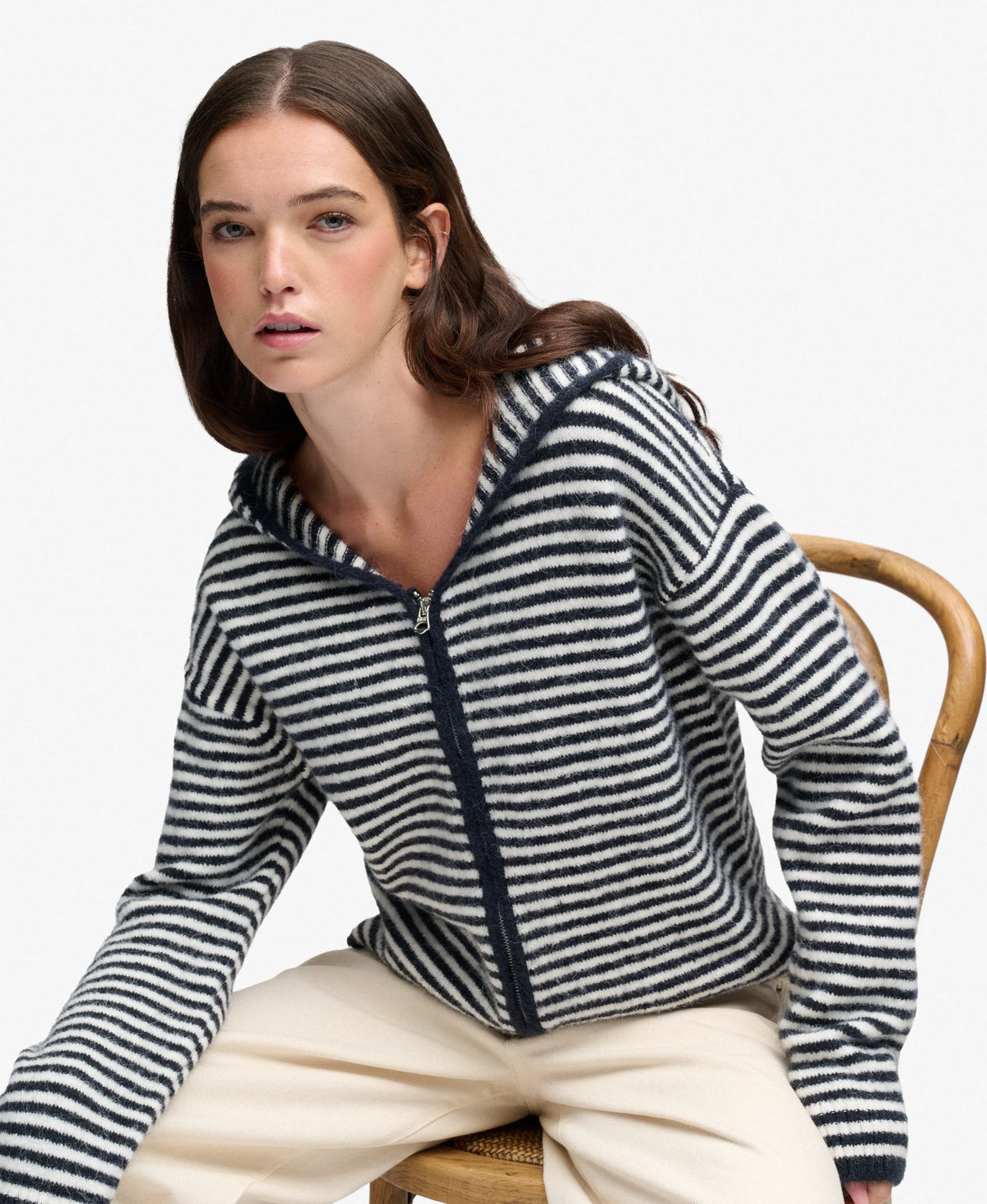 Navy/Off White Stripe