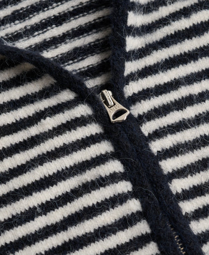 Navy/Off White Stripe