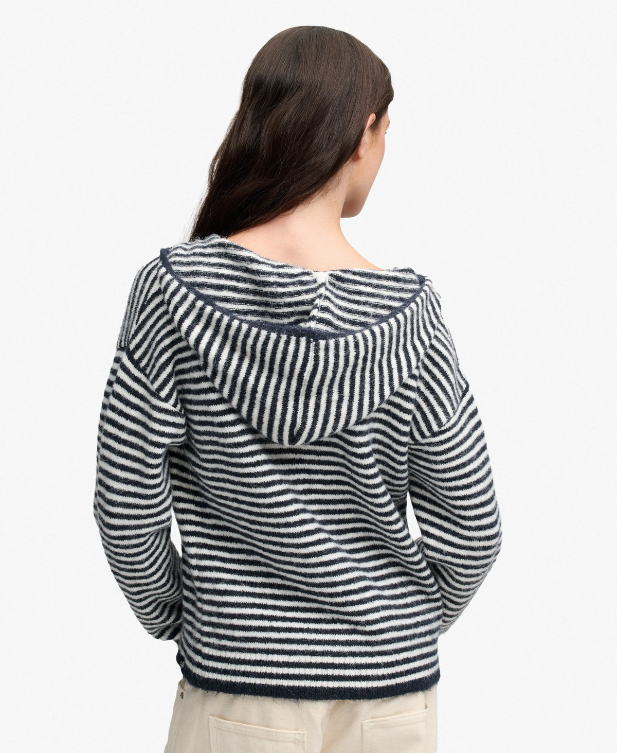 Navy/Off White Stripe