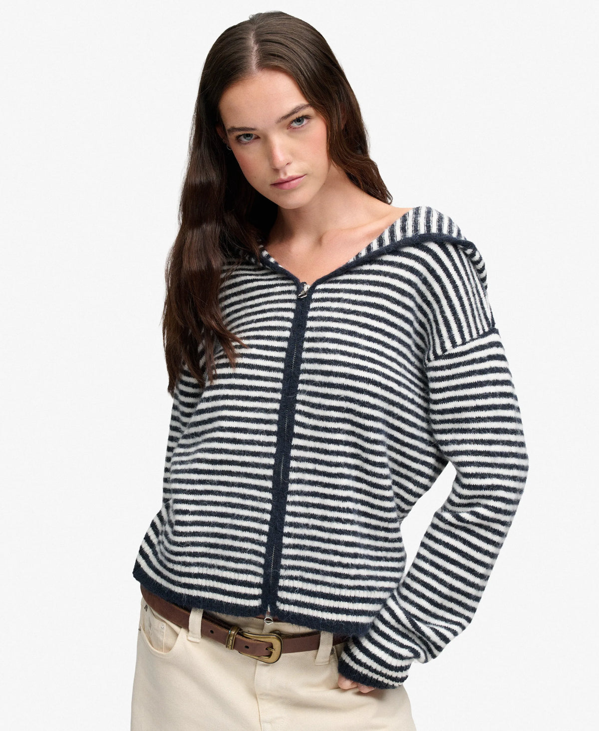 Navy/Off White Stripe