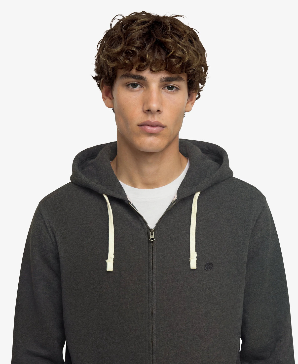 Monogram Embroidered Zip Hoodie