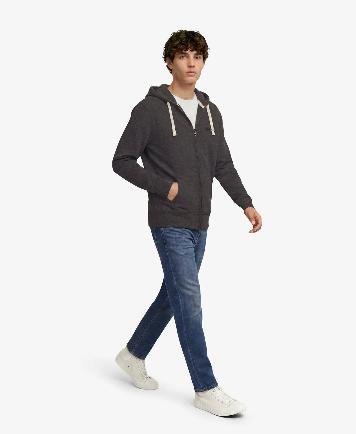 Monogram Embroidered Zip Hoodie