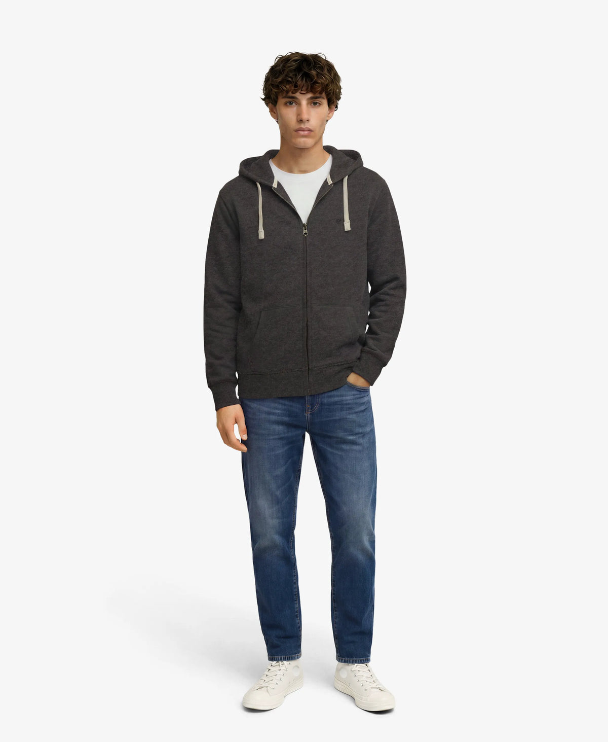 Monogram Embroidered Zip Hoodie