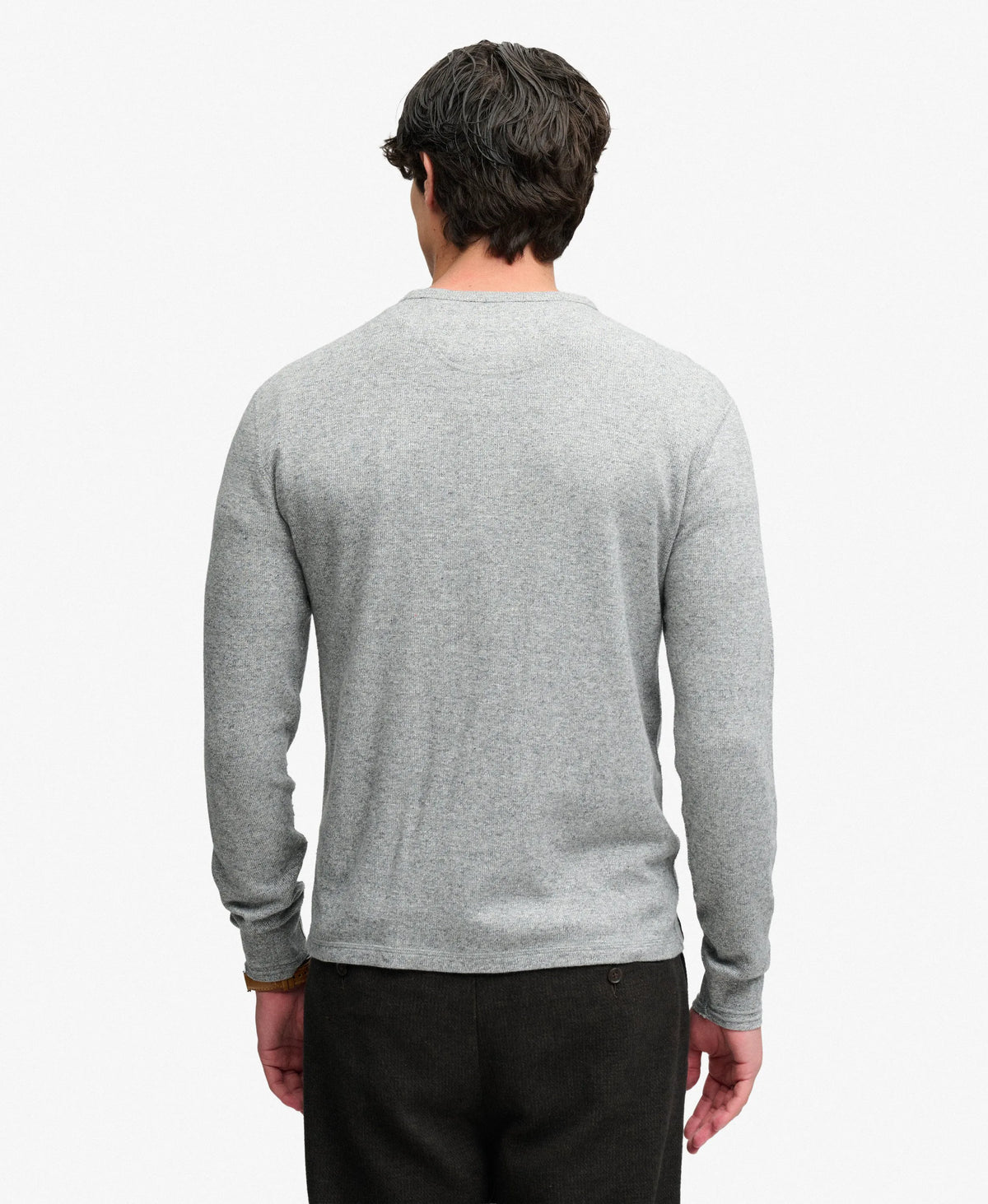 Mini Slub Waffle Long Sleeve Grandad Top