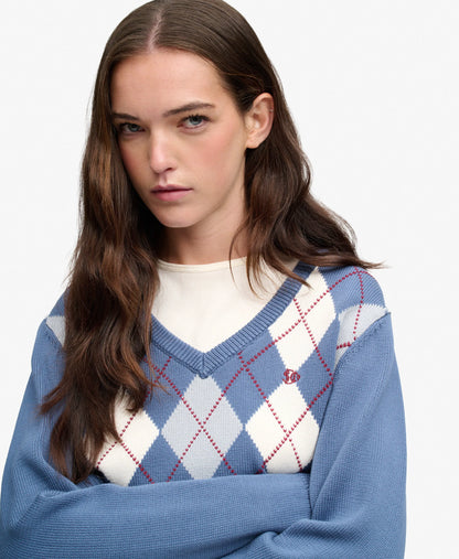 Mid Blue Argyle