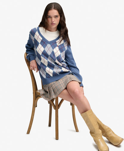 Mid Blue Argyle