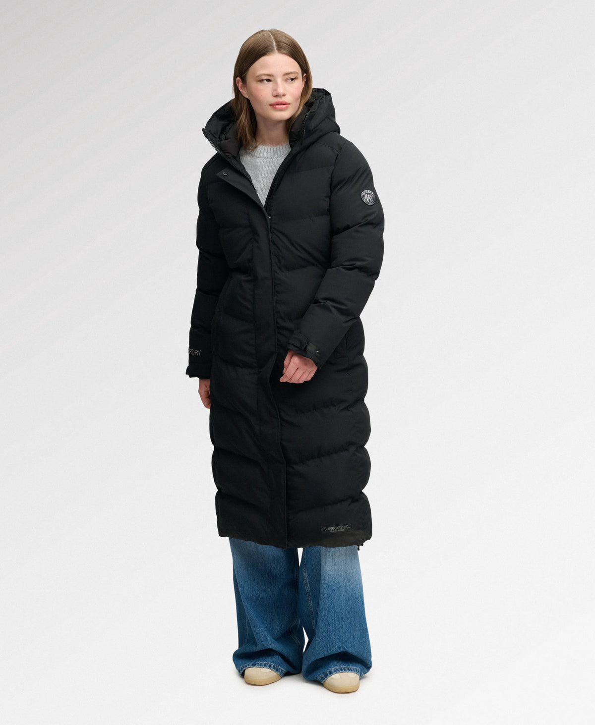 City Chevron Padded Longline Coat