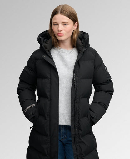 City Chevron Padded Longline Coat