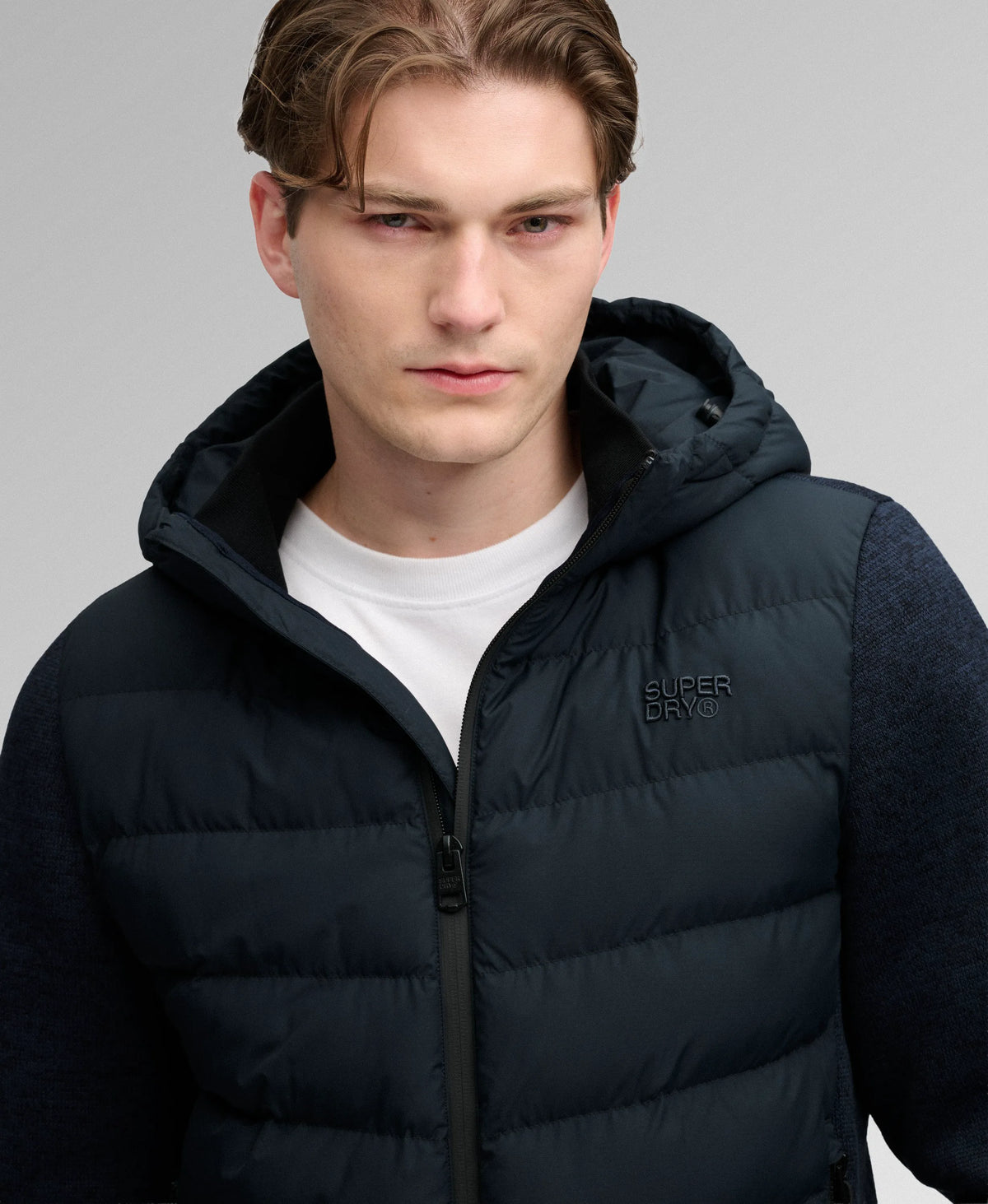 Hooded Storm Knit Hybrid Jacket