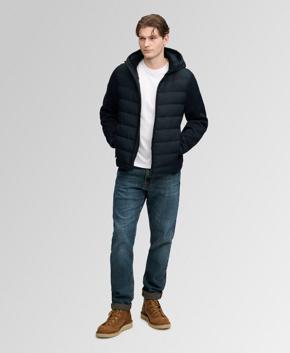 Hooded Storm Knit Hybrid Jacket