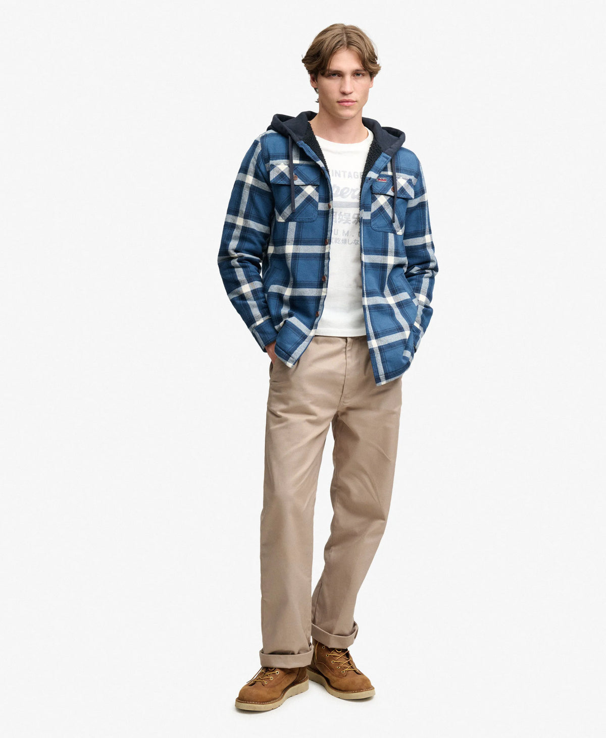 Borg Lined Hooded Overshirt
