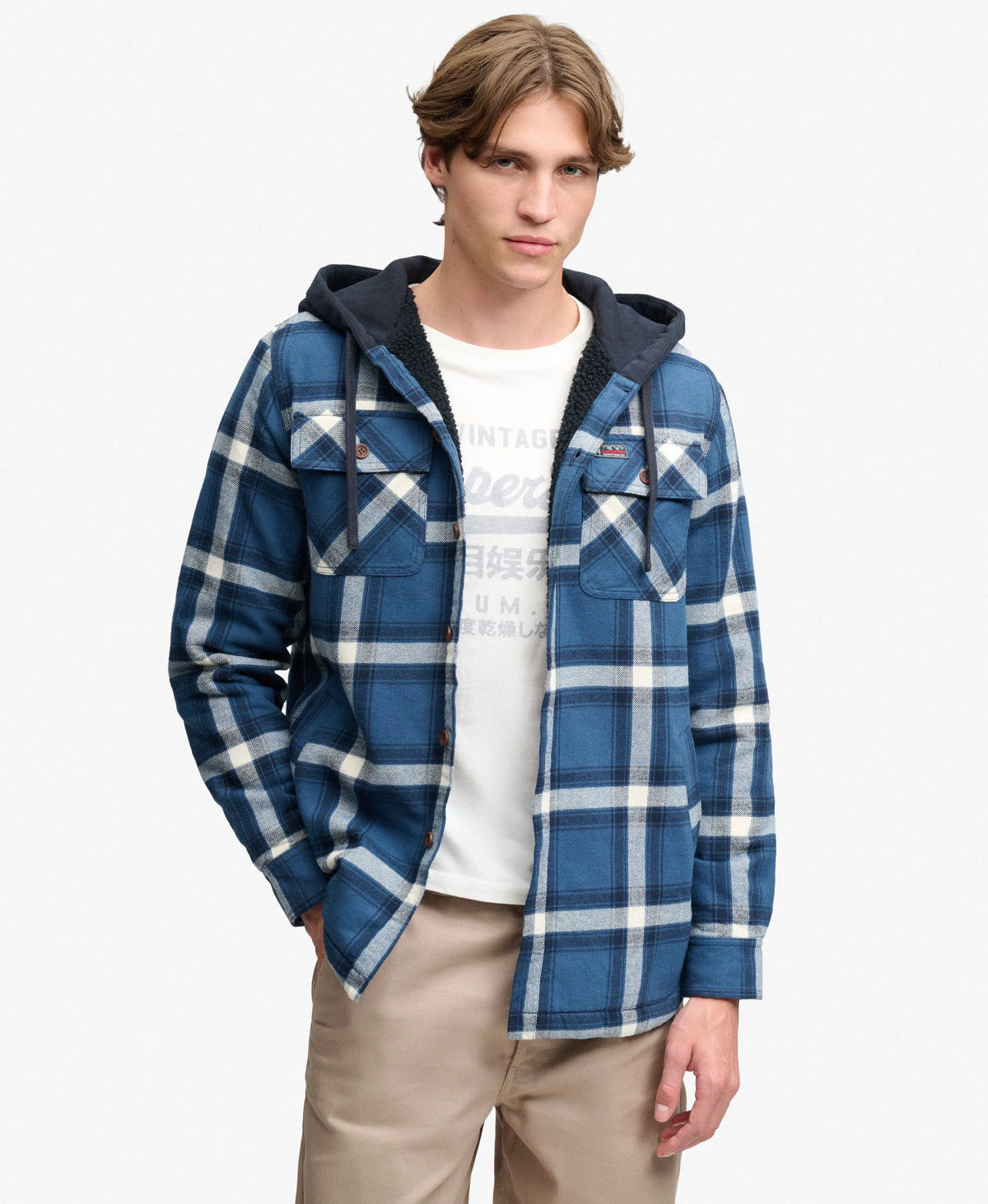 Borg Lined Hooded Overshirt