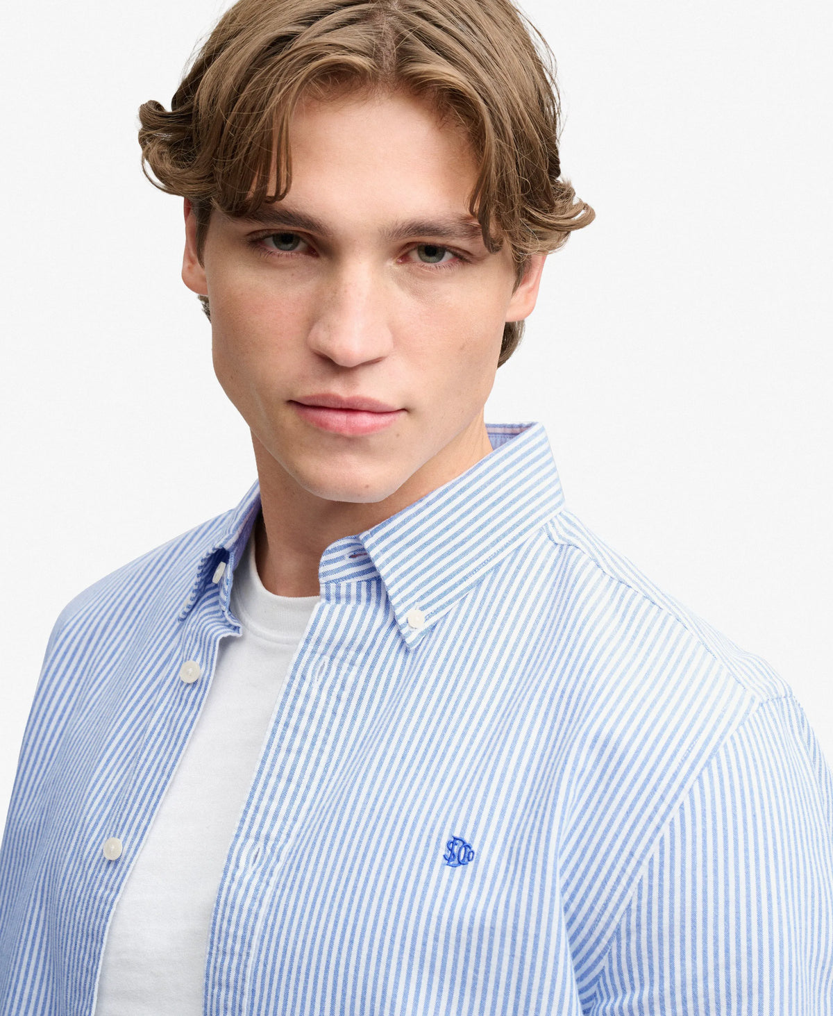 Azure Blue Chalk Stripe