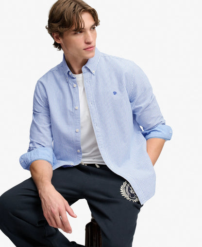 Azure Blue Chalk Stripe