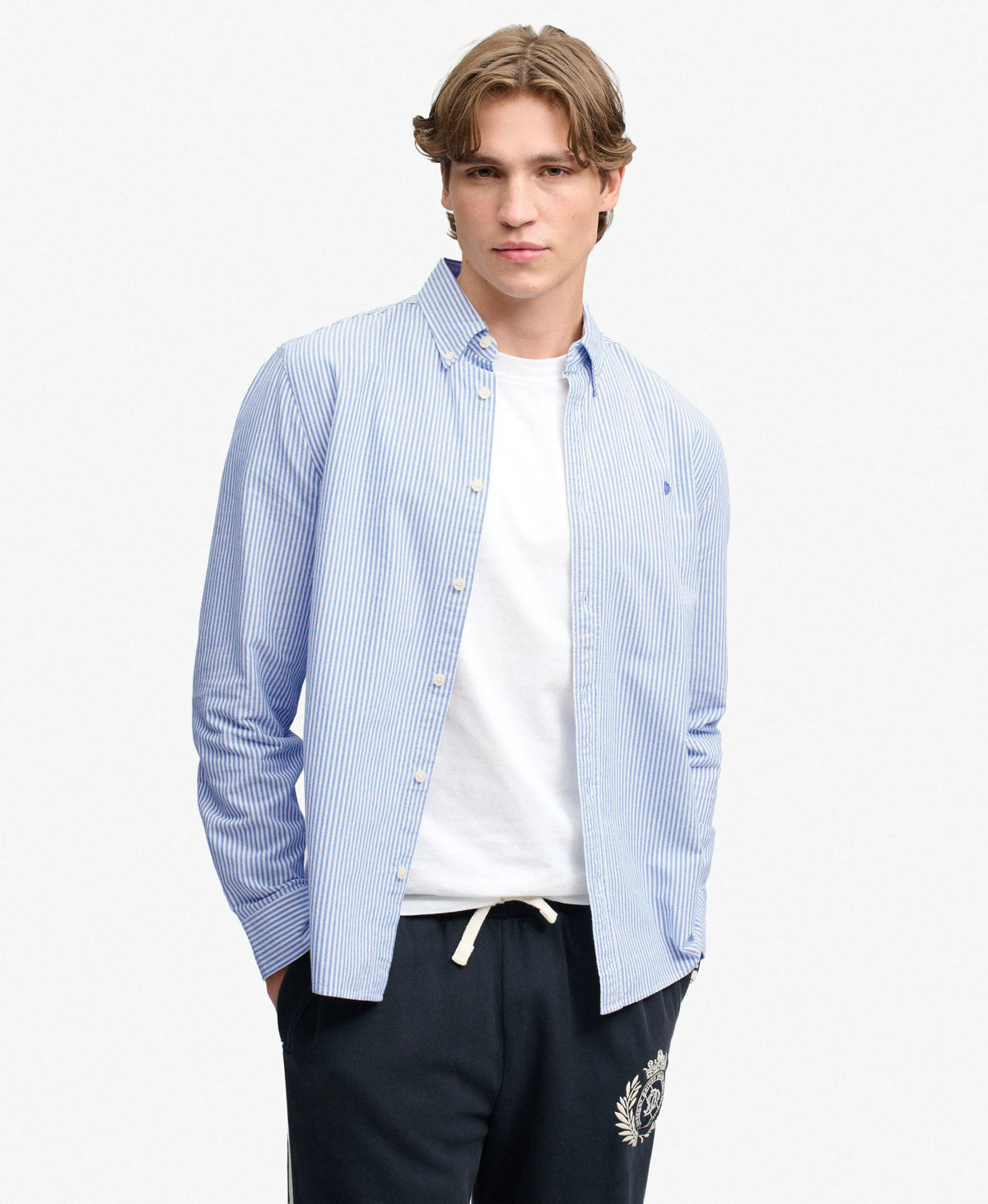 Azure Blue Chalk Stripe