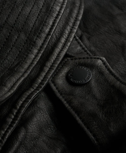 Brad Faux Leather Military Jacket