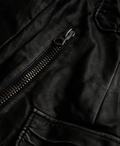 Brad Faux Leather Military Jacket