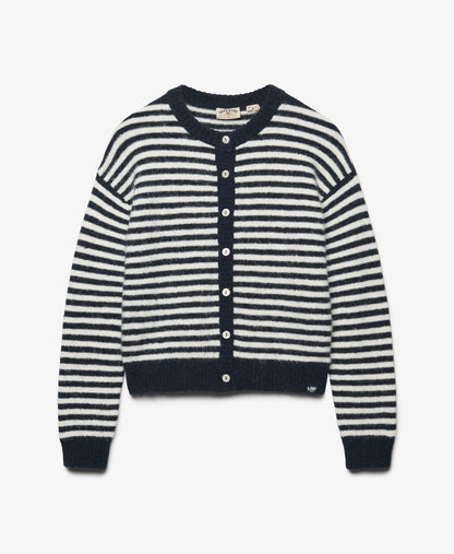 Navy/Off White Stripe