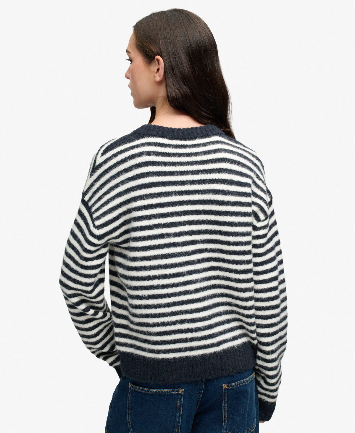 Navy/Off White Stripe