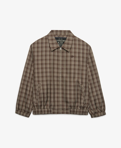 Check Oversized Bomber Jacket