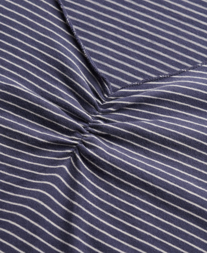 Off White/Blue Stripe